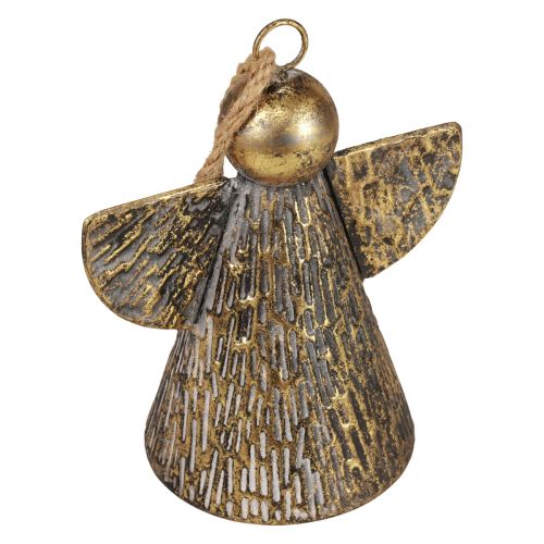 Floristik24 Sino decorativo anjo de Natal, decoração de sino de Natal dourado antigo look 21 cm