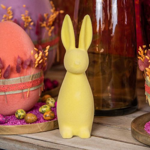 Itens Coelho de Páscoa Decorativo – 2ª Escolha – Flocado Amarelo Claro H29,5cm 2 pcs