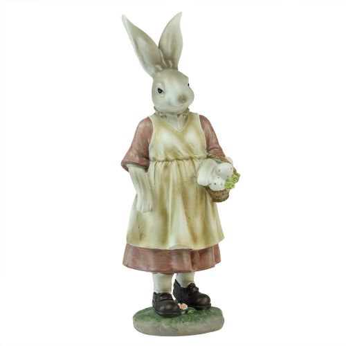 Floristik24 Cesta decorativa de coelho mulher ovos de páscoa figura decorativa páscoa altura 37cm