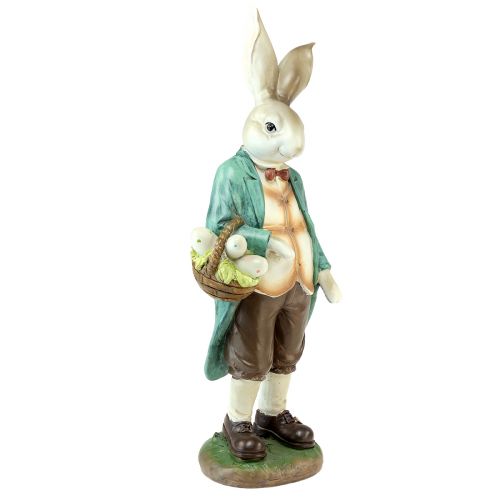 Floristik24 Cesta decorativa de coelho homem ovos de páscoa figura decorativa Alt.39cm