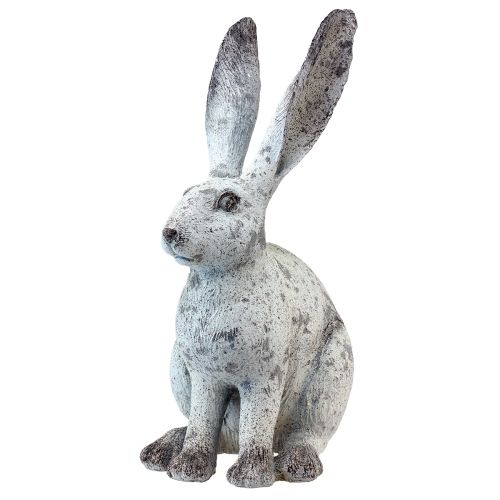 Floristik24 Coelho Decorativo Sentado Shabby Chic Figura Decorativa Branca Alt.46,5cm