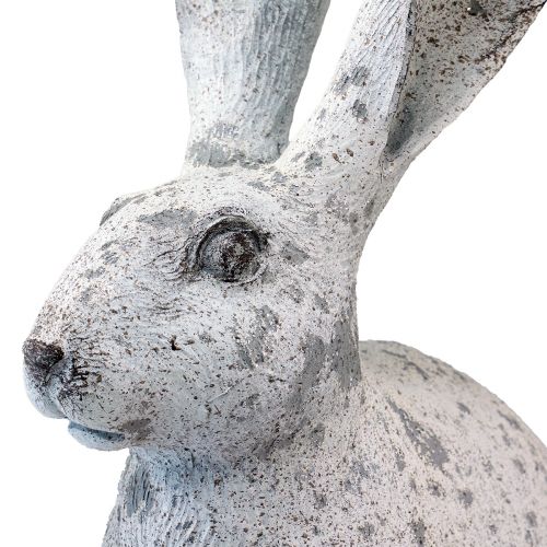 Floristik24 Coelho Decorativo Sentado Shabby Chic Figura Decorativa Branca Alt.46,5cm