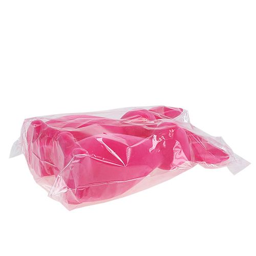 Floristik24 Coelho decorativo flocado rosa 30cm 2 unidades