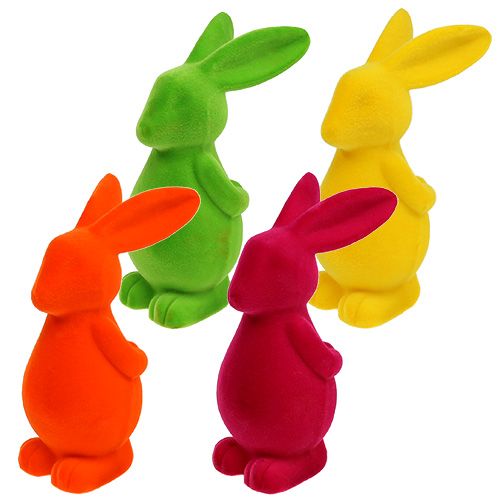 Floristik24 Coelhinho decorativo em cores sortidas 23cm 4pcs