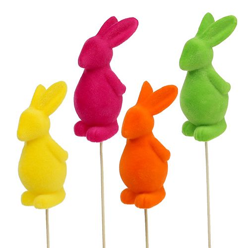 Floristik24 Coelhos decorativos, reunidos, sortidos. 13cm 8pcs