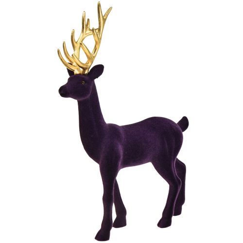 Itens Figura Deco veado rena ouro roxo flocado Alt.37cm