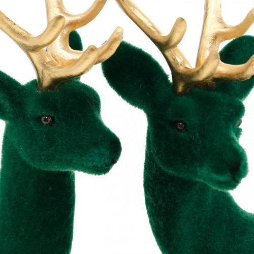 Itens Deco veado verde e dourado decoração de Natal figuras de veado 20 cm 2 unidades