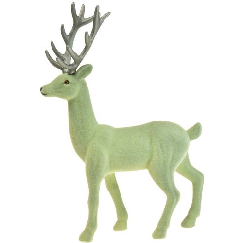 Itens Figura decorativa de rena de veado Natal verde cinza Alt.37cm