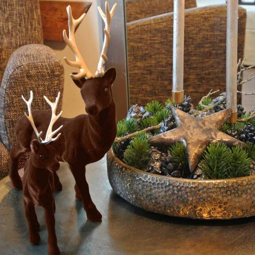 Floristik24 Figura decorada em ouro marrom grande Deco Veado Natal 40cm
