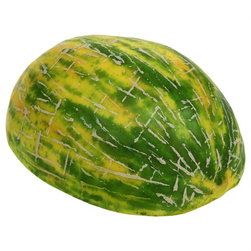 Itens Melão melão decorativo cortado ao meio em laranja, verde 13 cm