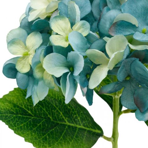 Flor artificial hortênsia decorativa azul flor de jardim artificial H35cm