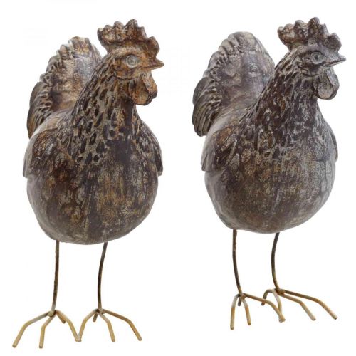 Floristik24 Deco galinhas figura decorativa jardim figura de frango vintage H17cm 2pcs