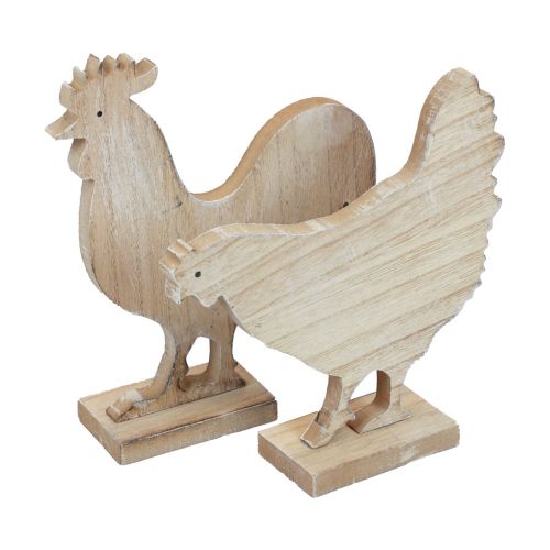 Itens Decoração decorativa de mesa de frango decoração de madeira de Páscoa vintage 19 cm conjunto de 2