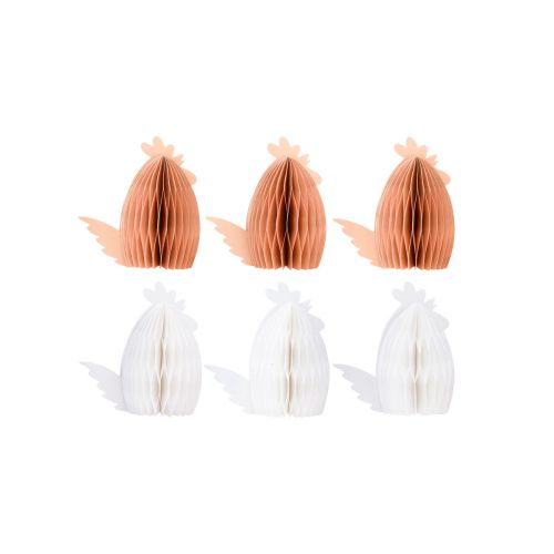 Itens Papel decorativo favo de mel de frango branco laranja 5,5×3,5×6cm 6 un
