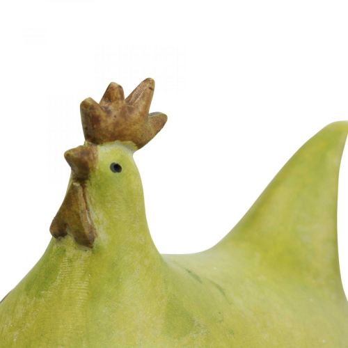 Floristik24 Deco Frango Colorido Decorações de Páscoa Verde/Amarelo/Laranja 13 cm 3 unidades