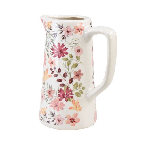 Floristik24 Jarro decorativo flores vaso de cerâmica faiança vintage 19,5 cm