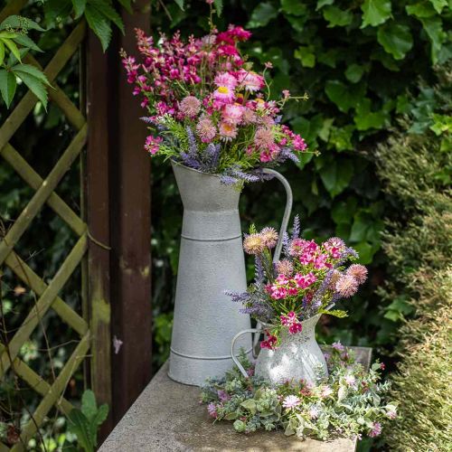 Floristik24 Jarro decorativo jarro de metal rústico branco Ø16,5cm A 41cm