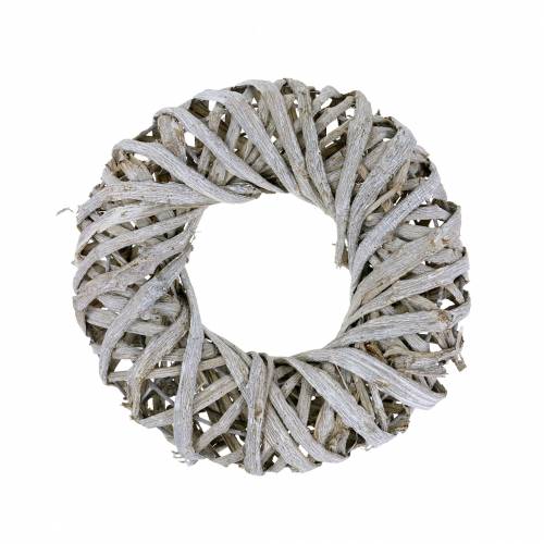 Floristik24 Grinalda decorativa liana de madeira lavada a branco Ø30cm