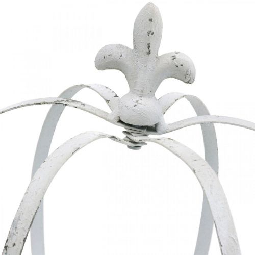 Floristik24 Conjunto de decoração de jardim de metal com coroa decorativa branca surrado chique de 3