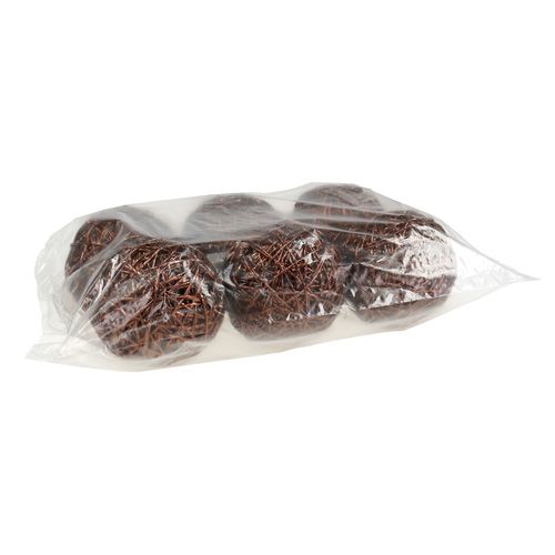 Floristik24 Bola decorativa feita de arame de papel Ø12cm marrom 6pcs