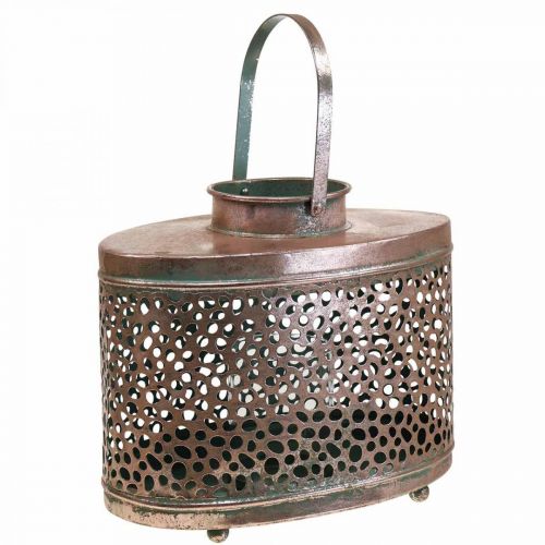 Floristik24 Deco lanterna decoração de mesa oval metal 27×16×23cm