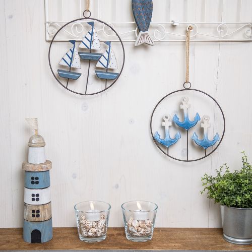 Itens Anel decorativo de metal para pendurar veleiros / âncoras Ø18cm 2 peças