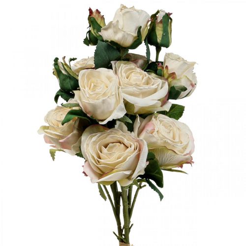 Rosas Deco Creme Rosas Artificiais Flores De Seda 50 cm 3 unidades