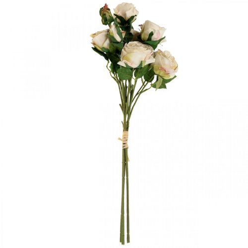 Floristik24 Rosas Deco Creme Rosas Artificiais Flores De Seda 50 cm 3 unidades