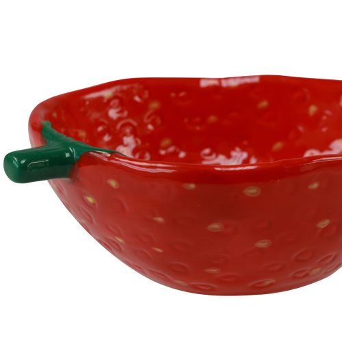 Floristik24 Tigela decorativa tigela de cerâmica morango vermelho 12,5 × 15,5 cm 2 unidades