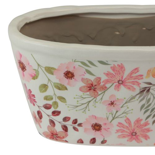Floristik24 Tigela decorativa com anêmonas tigela de cerâmica oval 27/23cm conjunto de 2