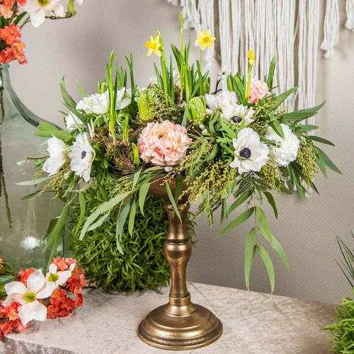 Floristik24 Tigela decorativa com pé em metal vintage Ø32cm A37cm