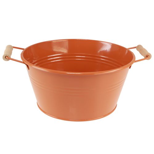 Itens Tigela decorativa com alças metal laranja marrom Ø29cm Alt.14,5cm