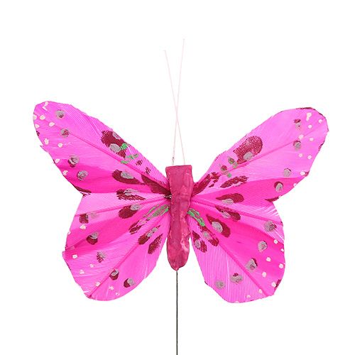 Floristik24 Tipo borboleta rosa-rosa Deco. 6 cm 24 peças