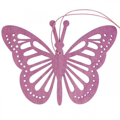 Floristik24 Cabide decorativo de borboletas decorativas roxo/rosa/rosa 12cm 12uds