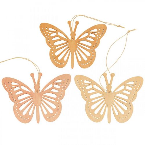 Cabide decorativo borboletas laranja/rosa/amarelo 12cm 12 peças