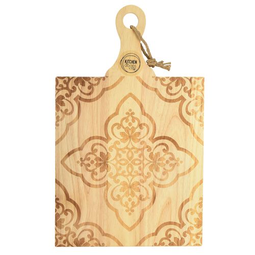 Tábua de corte decorativa bandeja retangular de madeira de manga 33×29cm