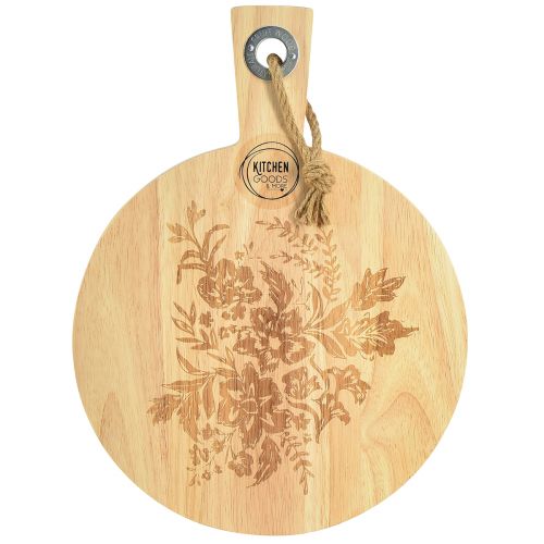 Itens Tábua de corte decorativa bandeja redonda de madeira de manga natural Ø26cm