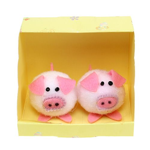 Floristik24 Conjunto decorativo de 5cm rosa piggy