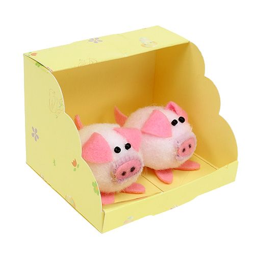 Floristik24 Conjunto decorativo de 5cm rosa piggy