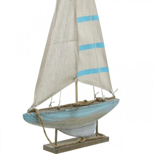 Floristik24 Decoração de mesa marítima Deco veleiro madeira azul-branco H54.5cm