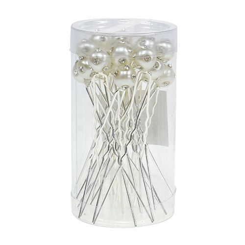 Floristik24 Pino decorativo com pérola Ø9mm 20 un