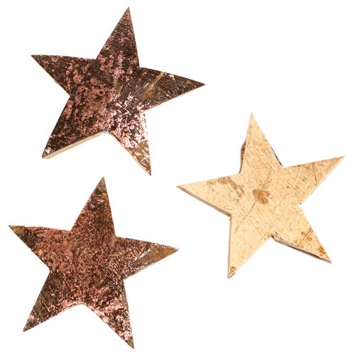 Floristik24 Estrela decorativa poinsétia coco rosa metálico 5cm 50 un