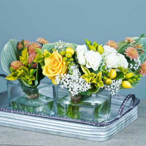 Floristik24 Bandeja decorativa com alças metal prata 30cm/37cm/45cm conjunto de 3
