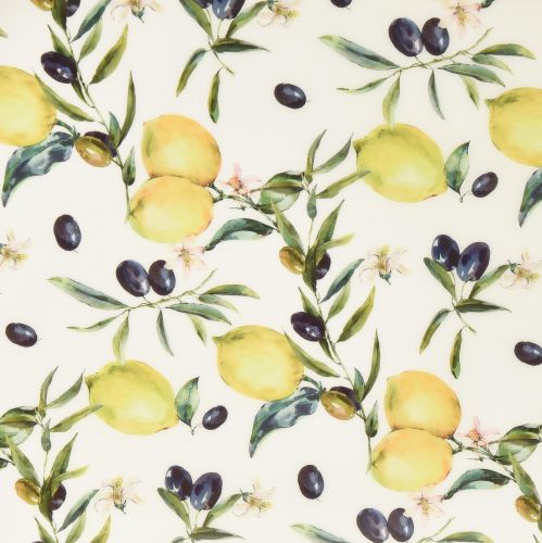 Floristik24 Bandeja decorativa bandeja branca madeira oliveira e limão Ø35cm