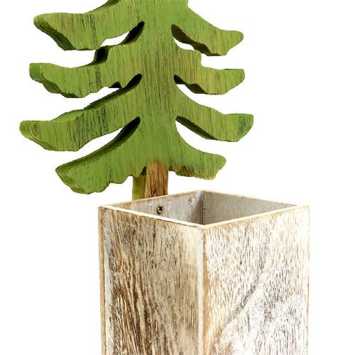 Floristik24 Abeto decorativo com recipiente de madeira Alt.49cm