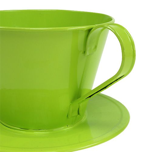 Floristik24 Copo decorativo com placa verde Ø16cm Alt.11cm