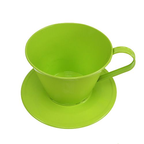 Floristik24 Copo decorativo com placa verde Ø16cm Alt.11cm