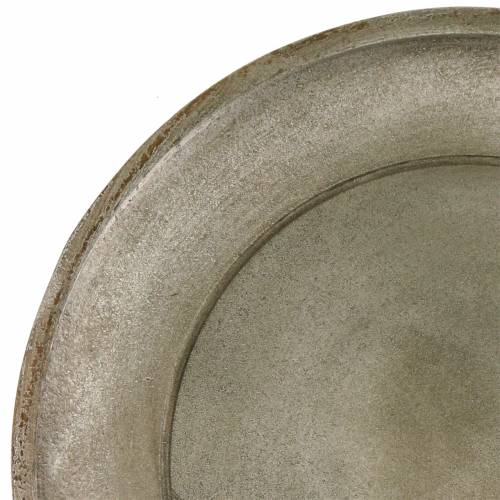 Floristik24 Prato decorativo de madeira champanhe Ø32cm