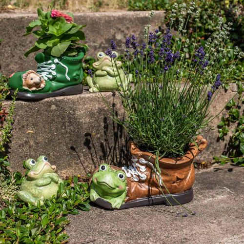 Floristik24 Floreira decorativa, sapato com sapo, cerâmica 30×18cm A15cm