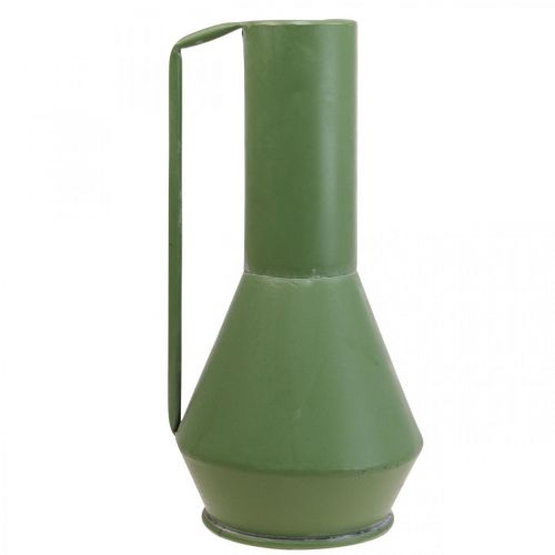 Itens Vaso decorativo jarro decorativo de metal alça verde 14cm Alt 28,5cm